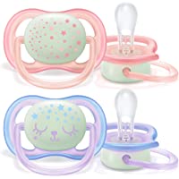 Los mejores  - Philips Avent SCF376-12 - Pack de 2 chupetes Ultra Air Nocturno que brilla en la oscuridad- tetina suave para 0-6 m…